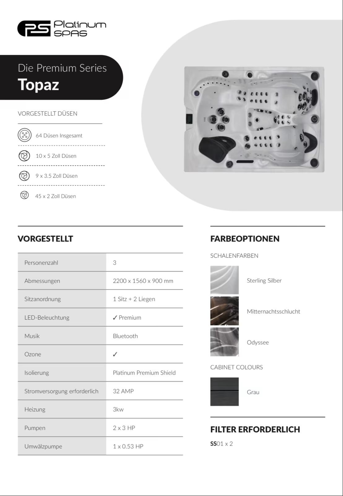 Platinum Spas Premium Whirlpool Topaz – Bild 16